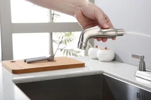 Miniatura 5 de Accesorio de pulverización de fregadero de ajuste universal, cabezal rociador lateral de cocina, cabezal rociador extraíble, acabado de níquel