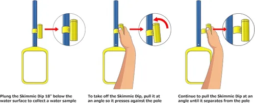 Miniatura 9 de The Skimmie (Versión Larga) Red Recogehojas de Piscina y Poste de 53" con Gancho de Acero Inoxidable, Dos Asas de Cesta Recogehojas, Red de Malla