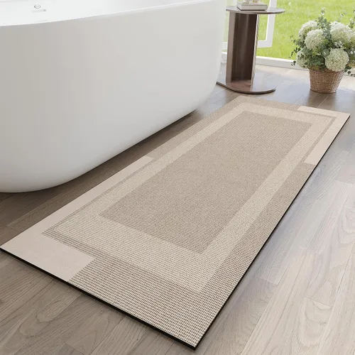 Miniatura 20 de YDKGL Alfombra de Baño Antideslizante, Respaldo de Goma Ultra Delgada Alfombras de Baño que Caben Debajo de la Puerta Secado Rápido Súper Absorbente