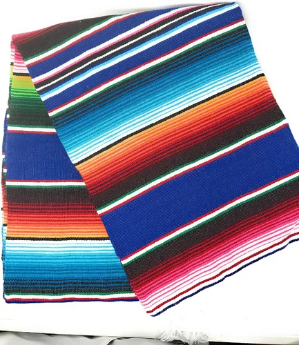 Miniatura 7 de Auténtica manta de sarape mexicana de gran tamaño (7' x 5' sarape)