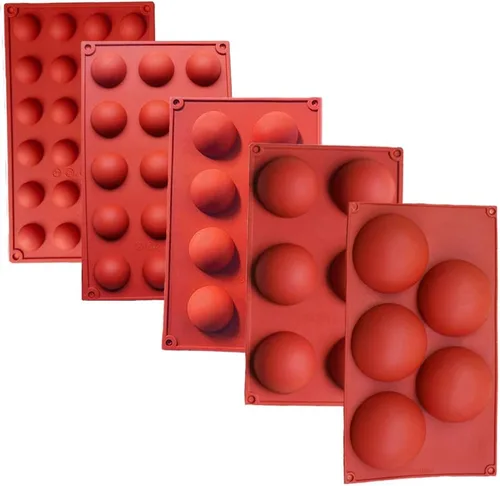 Molde de silicona semicircular, media esfera para chocolate, caramelos y gomitas, juego de utensilios para hornear y decorar pasteles, cúpulas de