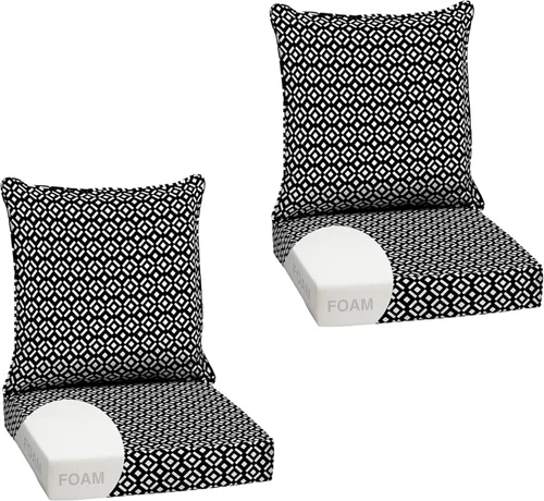 Miniatura 153 de Arden Outdoor Deep Seat Cushion Set, 24 x 24 pulgadas, Cojín para patio resistente al clima, a la lluvia y a la decoloración para silla, sofá y sofá