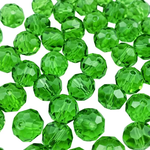 Miniatura 17 de 50 piezas de cuentas de cristal facetadas de 10 mm con orificio para pulseras, collares, aretes, joyería DIY, manualidades (Amarillo Dorado)