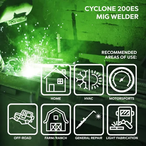 Miniatura 7 de Everlast Cyclone 200ES, soldador MIG - 180 Amp, voltaje dual 110/220V, inversor IGBT, capacidad para MIG y Stick