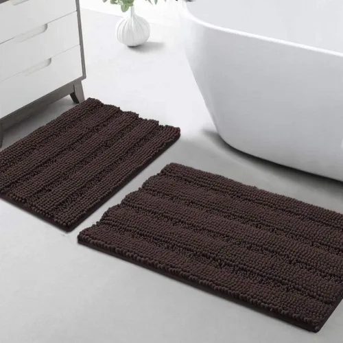 Miniatura 165 de Turquoize Alfombras de Baño de Chenilla Peludas Alfombra de Baño Antideslizante Gruesas Alfombras Peludas para Baño Chenilla Juego de Alfombra