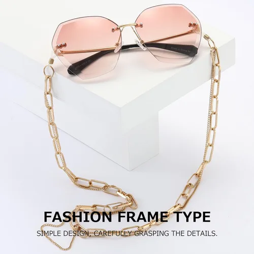 Miniatura 2 de AEVOGUE - Los lentes de sol para mujer, sin bordes, lentes de corte de diamante, de tamaño grande (AE0534)