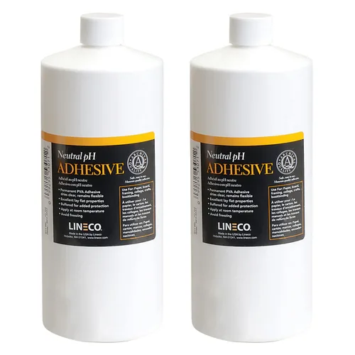 Lineco Adhesivo PVA de pH neutro sin ácidos para todo uso, se seca transparente, flexible, 1 cuarto de galón, ideal para encuadernación, reparación