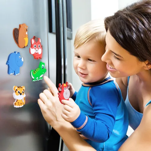 Miniatura 5 de SUPINEEDO Imanes de Nevera para Niños, Imanes de Nevera de Animales para Niños Pequeños de 1 a 3 años, Imán de Respaldo Completo para Bebés, Lindos