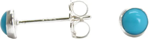 Miniatura 41 de Aretes de tuerca con piedras preciosas para mujeres y niñas, bisel redondo de 0.157 in de plata esterlina 925