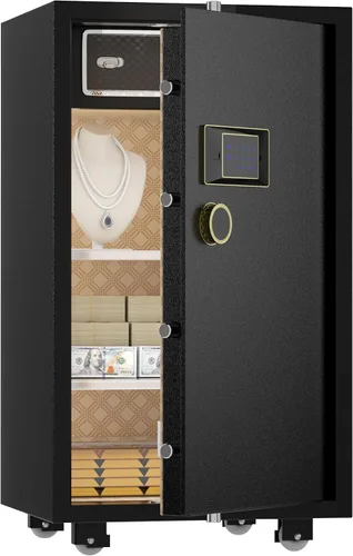 Miniatura 13 de TIGERKING Caja fuerte de seguridad resistente de 2.05 pies cúbicos para el hogar, bloqueo digital para pantalla táctil, antirrobo, estantes Blanco