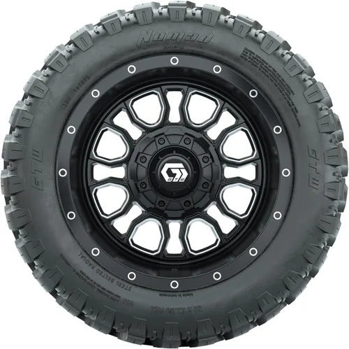 Miniatura 3 de GTW Combo de ruedas y neumáticos para carrito de golf de 12 pulgadas GTW Volt negro mate/ruedas mecanizadas en neumáticos radiales todo terreno