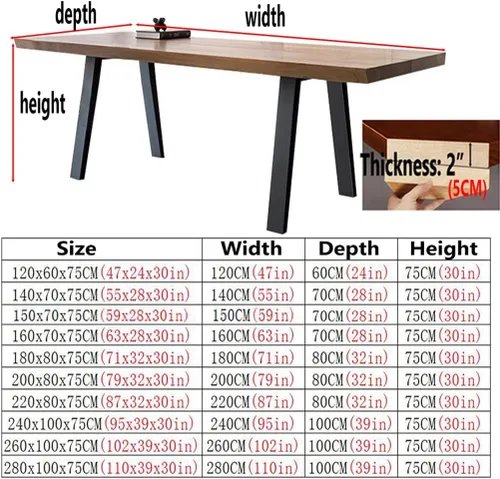 Miniatura 3 de Mesa moderna de madera maciza simple para el hogar, dormitorio, oficina, sala de reuniones, escritorio de computadora, patas de metal fuertes