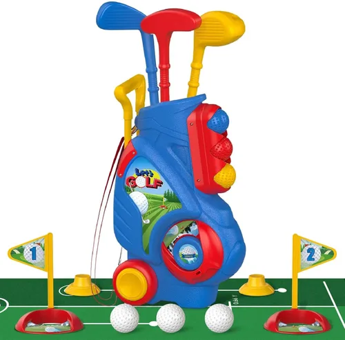 Liberry Juego de Golf para Niños Pequeños de 2, 3 y 4 años Niños Niñas, Juego Mejorado de Palos de Golf para Niños con Carrito, Tapete de Putting,