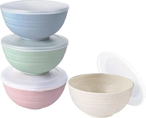 Miniatura 12 de shopwithgreen Cuencos Infantiles Irrompibles - Aptos para Microondas y Lavavajillas - Juego de 4 Cuencos de Merendero de Paja de Trigo