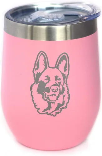Miniatura 10 de Custom German Shepherd Personalized Wine Tumbler with Sliding Lid - Stemless Stainless Steel Insulated Cup - German Shepherds Outdoor Camping Mug