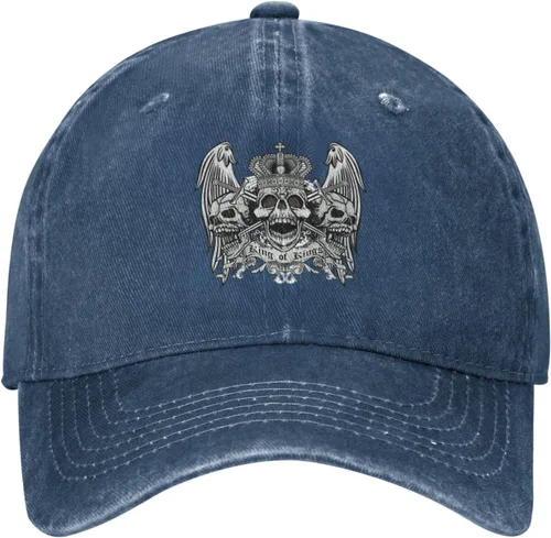 Miniatura 2 de Sombrero de vaquero de moda para hombre y mujer, ajustable para cuatro estaciones, gorra de béisbol del infierno con ángel, azul marino, Azul marino