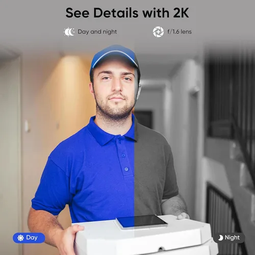 Miniatura 4 de Cerradura inteligente con cámara sin llave cerradura de puerta de entrada 2K Video WiFi cerrojo huella digital teclado aplicación Control remoto