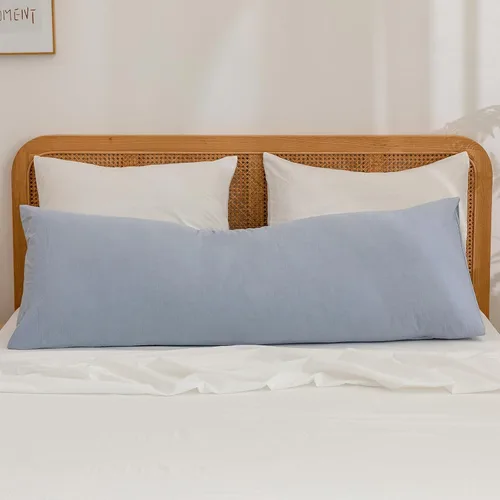 Miniatura 54 de BESTOUCH 100% Algodón Lavado Funda de Almohada para Cabello y Piel, Sensación de Lino, Suave, Cómoda, Transpirable, Juego de 2 Fundas de Almohada