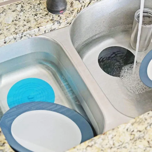 Miniatura 7 de Juego de tapones de drenaje de silicona para fregadero, paquete de 2 tapones extra anchos de 6 pulgadas para fregaderos de cocina, trituradores