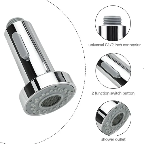Miniatura 6 de Kitchen Faucet Spray Head 2 Function Kitchen Tap Spray Head Replacement Part Anti-Splash Shower Head for Kitchen Pull Out Tap & Bathroom Mixer