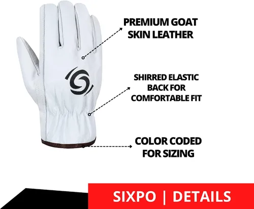 Miniatura 2 de Paquete de 12 pares de guantes de trabajo de cuero para almacén, guantes de jardinería y construcción para hombres y mujeres, guantes de trabajo