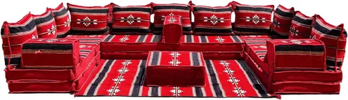 Miniatura 21 de Sofá de piso modular hecho a mano arabicsofa – Asiento oriental Majlis con cojines de respaldo