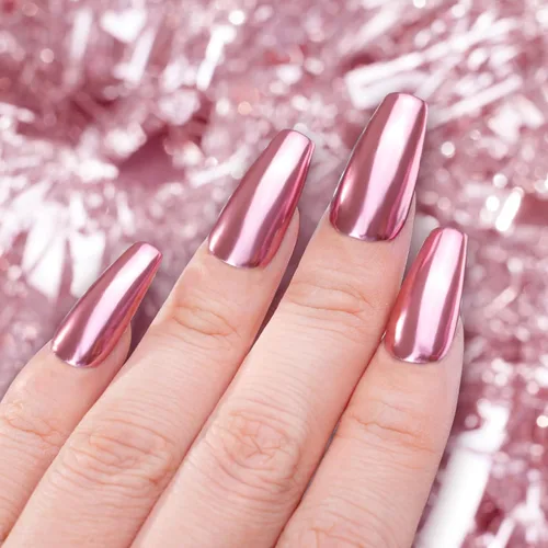 Miniatura 5 de Pretty Diva Polvo Cromado para Uñas - Uñas Oro Rosa/Rosa Polvo Cromado Efecto Espejo, Pigmento de Polvo Cromado Espejo Metálico Premium