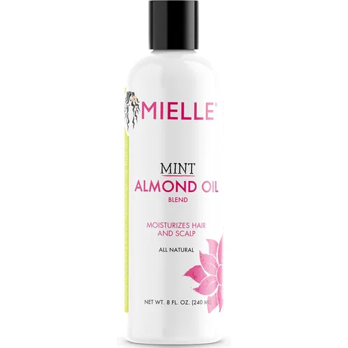 Mielle Organics Aceite de menta y almendras – Aceite ligero para el cuero cabelludo seco para bloquear la humedad y ayudar a fomentar un cabello más