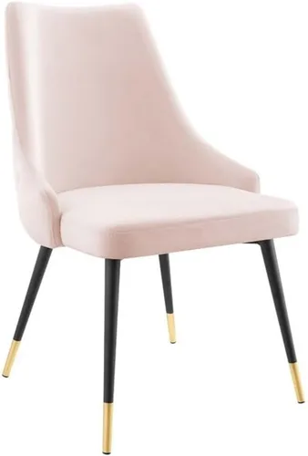 Miniatura 13 de Modway Adorn Silla auxiliar de comedor de terciopelo copetudo, color negro, 25 pulgadas de profundidad x 22 pulgadas de ancho x 34 pulgadas de alto