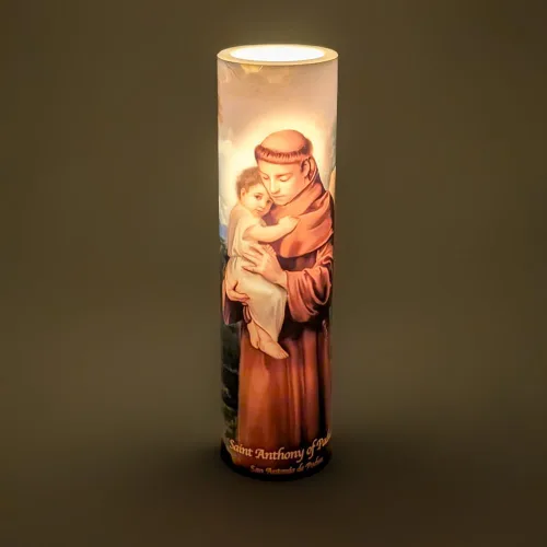 Miniatura 6 de St Anthony, vela de oración devocional sin llama LED, THE SAINTS COLLECTION