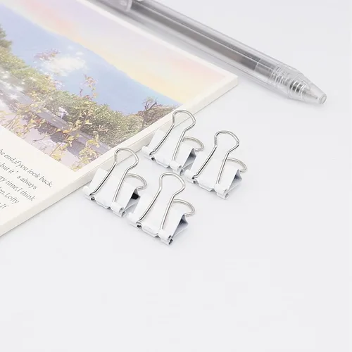 Miniatura 3 de Mini Clips para Carpeta, Clip de Papel, Abrazaderas de Papel Pequeñas 15mm (5/8 pulgada), 100 Paquete de Clips de Oficina de Tamaño Micro para Blanco