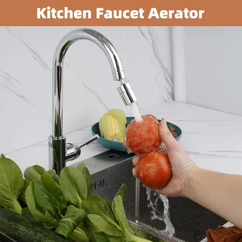 Miniatura 2 de Aireador de grifo de fregadero giratorio de 360 grados, ángulo grande, alta presión, flujo grande, doble función, aireador de grifo de cocina, rosca