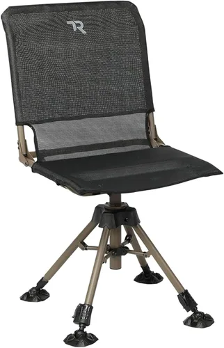TR Silla de Caza Térmica Giratoria de 360 Grados, Capacidad de 400 libras Silenciosa, 4 Patas de Altura Ajustable, Asiento Acolchado Cómodo, Silla