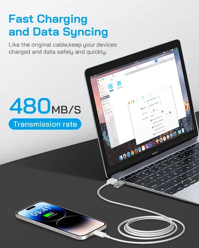 Miniatura 5 de Cargador Lightning para iPhone，[Certificado MFi] Cargador USB para teléfono con cable de carga de 6 pies para iPhone 14 13 12 11 Pro/Pro Max/SE