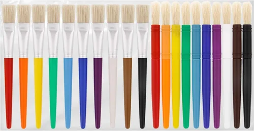 Miniatura 2 de U.S. Art Supply Juego de 20 pinceles de cerdas de cerdo surtidas, pinceles grandes y gruesos, pinceles de pintura para el aula para manualidades