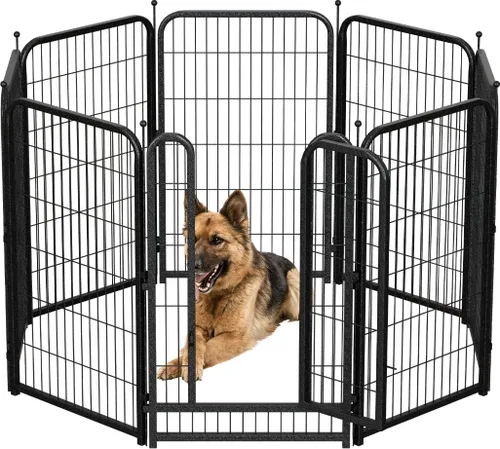 Miniatura 16 de Corralito de metal para perros, 40 pulgadas de altura, 32 paneles, valla grande para perros grandes, medianos y pequeños, para interiores