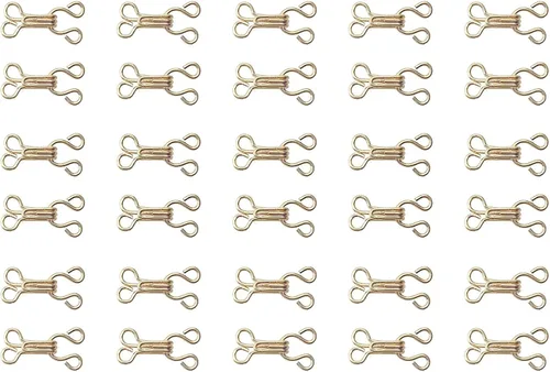 SOWAKA 30 pares de ganchos de costura y cierres de ojos pequeños de metal de 0.7 in para sujetadores de ropa, pantalones, faldas, pantalones de