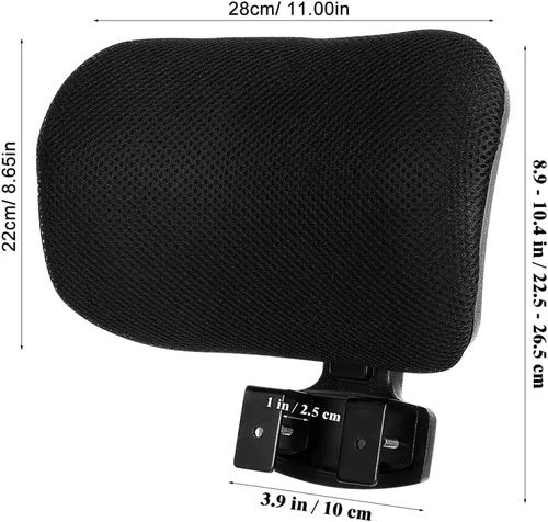 Miniatura 4 de Cabilock Almohada ajustable para reposacabezas para silla de oficina, almohada de apoyo para el cuello, de malla transpirable, cojín de cabeza