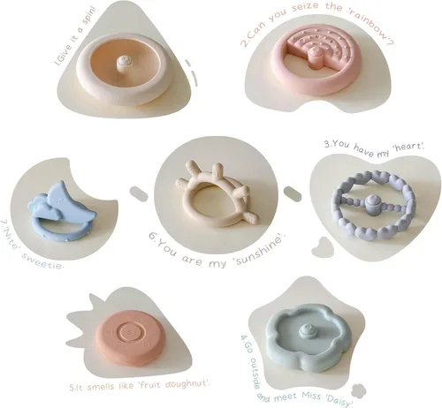 Miniatura 7 de Moonkie Stacks of Circles - Juguete de dentición suave Juguete educativo para bebés Juguetes de anillo apilable para bebés niños y niñas Juego
