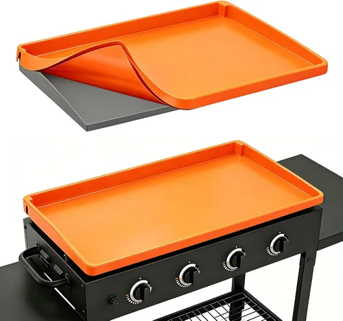 Miniatura 8 de Alfombrilla de silicona para parrilla Blackstone de 36 pulgadas, cubierta de silicona resistente de grado alimenticio, accesorios para parrilla Gris