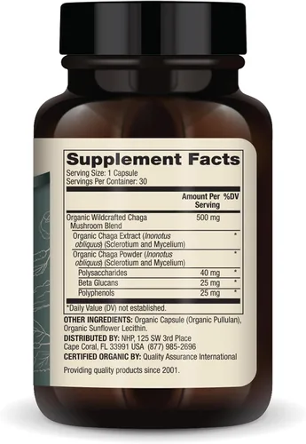 Miniatura 2 de Dr. Mercola Hongos Chaga orgánicos - Apoyo inmunológico - Mezcla adaptogénica con extracto de chaga y polvo de chaga - USDA Organic - Sin gluten
