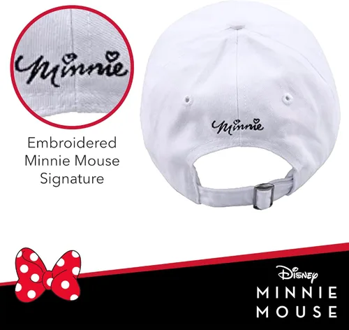 Miniatura 4 de Concept One Disney's Minnie Mouse Bows Embroidered Cotton Adjustable Dad Hat with Curved Brim