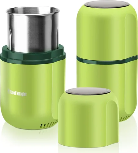 COOL KNIGHT Molinillo de hierbas [gran capacidad/rápido/eléctrico] - Molinillo de café de hierbas para especias con colector de polen/- 7.5" (verde)