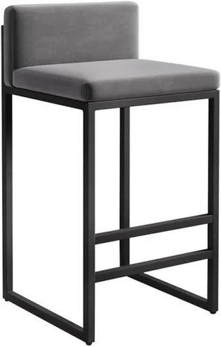 Miniatura 12 de GIZNXBA Taburetes de bar sin brazos de 25.6 pulgadas para encimera de cocina con respaldo, taburetes de bar tapizados modernos de terciopelo, /blanco