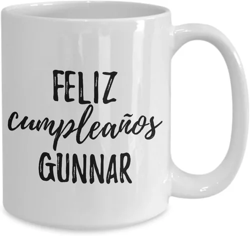 Miniatura 2 de Feliz Cumpleanos Gunnar Mug Spanish Happy Birthday Personalized Name Gift Coffee Tea Cup Large 15 Oz