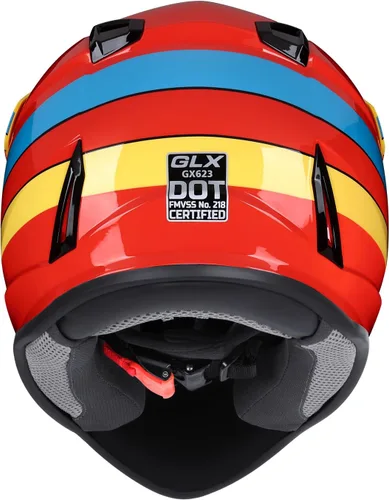Miniatura 3 de GLX GX623 - Combo de casco de motocross y ATV para jóvenes, rojo retro, talla S, DOT Rojo (Retro Red)