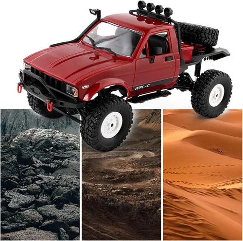 Miniatura 7 de Camión RC Crawler Offroad RC WPL C14 RC Rock Crawler 4x4 1/16 Escala 1/16 Camiones de control remoto, 2.4G Semi Camiones Todo Terreno RTR Hobby RC