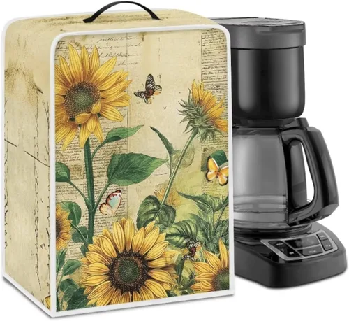 Miniatura 52 de DISNIMO Cubierta antipolvo para cafetera de mariposa azul, fundas para máquina de hacer café de cocina con mango superior, cubierta