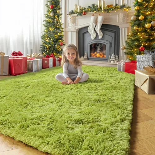 Miniatura 45 de Alfombras moradas para dormitorio de niñas, alfombra de 5 x 8 pies, alfombra peluda esponjosa para sala de estar, alfombras peludas gruesas