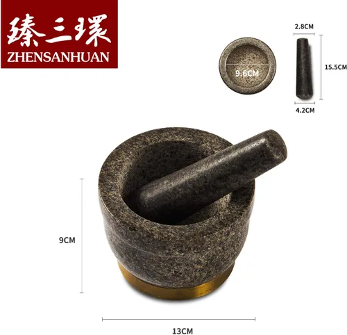 Miniatura 2 de ZhenSanHuan - Mortero de piedra de granito natural y trituradora sólida y duradera (granito) (PanShi)